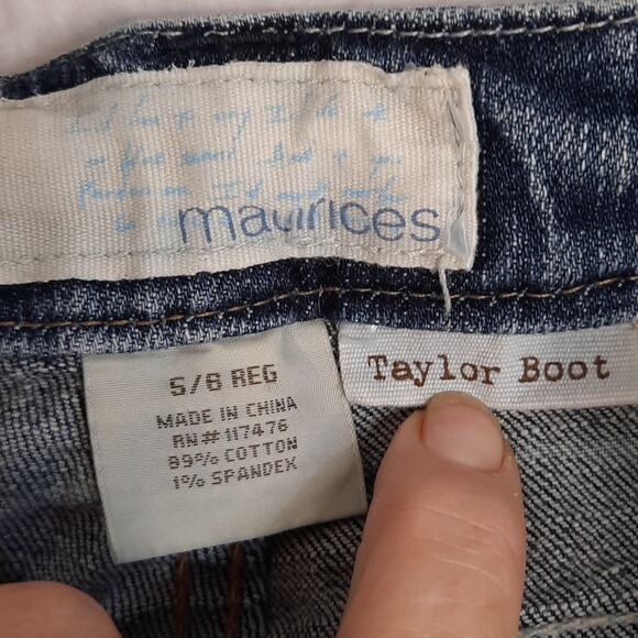 Maurices Taylor Boot Jeans Juniors 5 Womens 6 Blue Western Casual Everyday - Picture 10 of 11